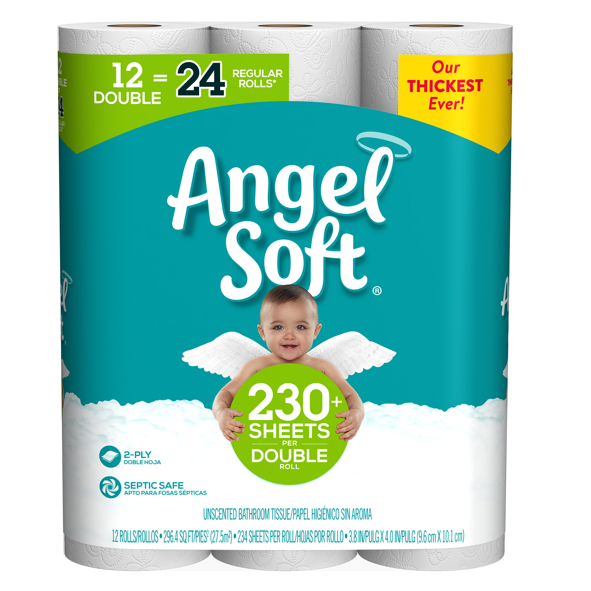 Angel Soft Toilet Paper, 12 Double Rolls - image 2 of 9