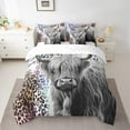 thumbnail image 2 of jejeloiu Highland Cattle Twin Bedding Sets 7-Piece,Leopard Print Bedding Comforter Set,Jungle Animal Sheet Sets For Men Women,Luxury Bedroom Decor Reversible, 2 of 8