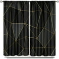 thumbnail image 2 of Black Blackout Curtains,Abstract Geometric Black Golden Art Rod Pocket Window Drapes For Living Room Bedroom Dining Room Decor 42"W x 63"L (Pack of 2), 2 of 6