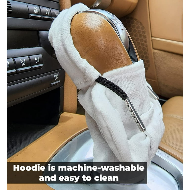 MKING Funny Shift Knob Hoodie Cover for Car Size (4.7in / 12cm) | Shifter Knob Hoodie Decor Fits Manual and Automatic Shifts | Cool Gear Handle
