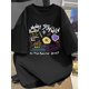 thumbnail image 1 of 1pc Men's Casual Cotton T-Shirt, Summer Round Neck Short Sleeve with Hand-Drawn Letter Print, Comfortable Knit Fabric, Regular Fit - 100% Cotton, 1 of 6