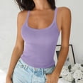 thumbnail image 2 of UPPADA Tank Top for Women Solid Color Round Neck Tanks Sleeveless Causal Cute Shirts Hawaiian Beach Tunic Holiday Sports Workout Running Tees,Tank Top for Women Purple,L, 2 of 6