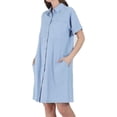 thumbnail image 2 of utcoco Womens Plaid Button Down Shirts Casual Loose Fit 3/4 Sleeve Gingham Top Checkered Blouses, 2 of 4