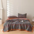 thumbnail image 2 of Manta de gasa de algodón 100 % hilo teñido ropa de cama Jacquard cama punto a cuadros colcha hogar mantas cubrecama colcha para la cama, 2 of 5