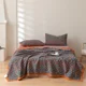 thumbnail image 2 of Manta de gasa de algodón 100 % hilo teñido ropa de cama Jacquard cama punto a cuadros colcha hogar mantas cubrecama colcha para la cama, 2 of 5