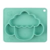 Coffix Cute Sheep Silicone Food Plate Compartment Tray Kid Baby Tableware (Green)