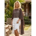thumbnail image 4 of Argulvti Ponchos Transparents pour Femmes Décontractés Amples Col Bateau Irrégulier Hauts Bas, 4 of 8
