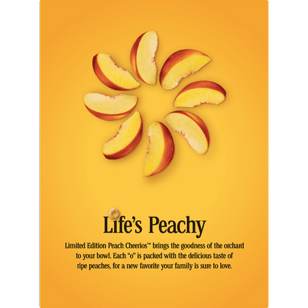 Peach Cheerios Gluten Free Breakfast Cereal, 21 Oz