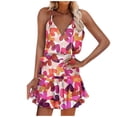 thumbnail image 2 of DPTALR Femmes Casual Imprimé V-Cou Sans Manches Robe de l'Écharpe, 2 of 3