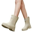 thumbnail image 6 of KANG Women's Rain Shoes Stylish Outdoor Thick Sole Comfortable All Season Wear Asgard Women's Mid Calf Rain Boots Collar Gardening Boots Ultra Lightweight Portable Garden Shoes, 6 of 9