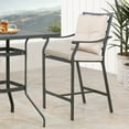 thumbnail image 2 of Ulax Furniture Patio Bistro Bar Stools Metal Counter Height Stools with 100% Polyester Cushion, Set of 2, 2 of 7