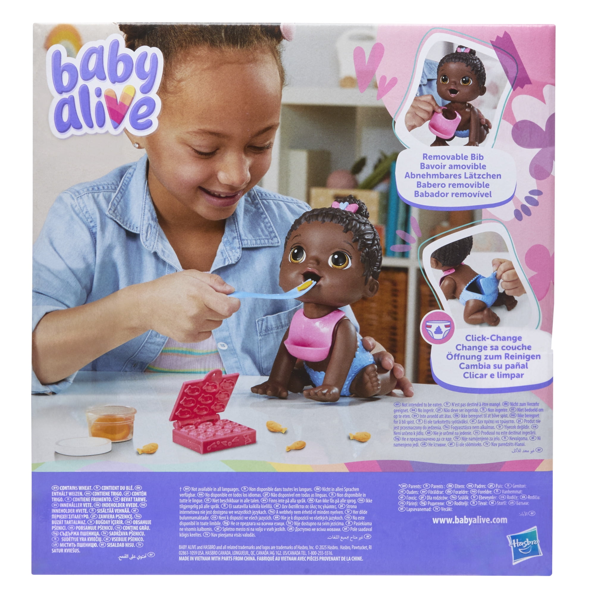 Baby Alive Lil Snacks Doll, Eats and "Poops," 8-inch Baby Doll Toy, Kids 3 and Up