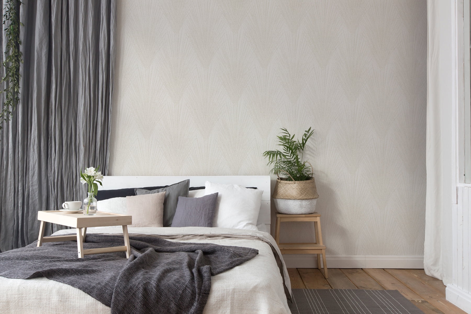 Advantage Keina Taupe Fronds Wallpaper