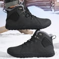 thumbnail image 3 of Mens Fleece Lined Snow Boots Winter Warm Lace Up Lightweight Hiking Booties Outdoor Non Slip Work Shoes, 3 of 6