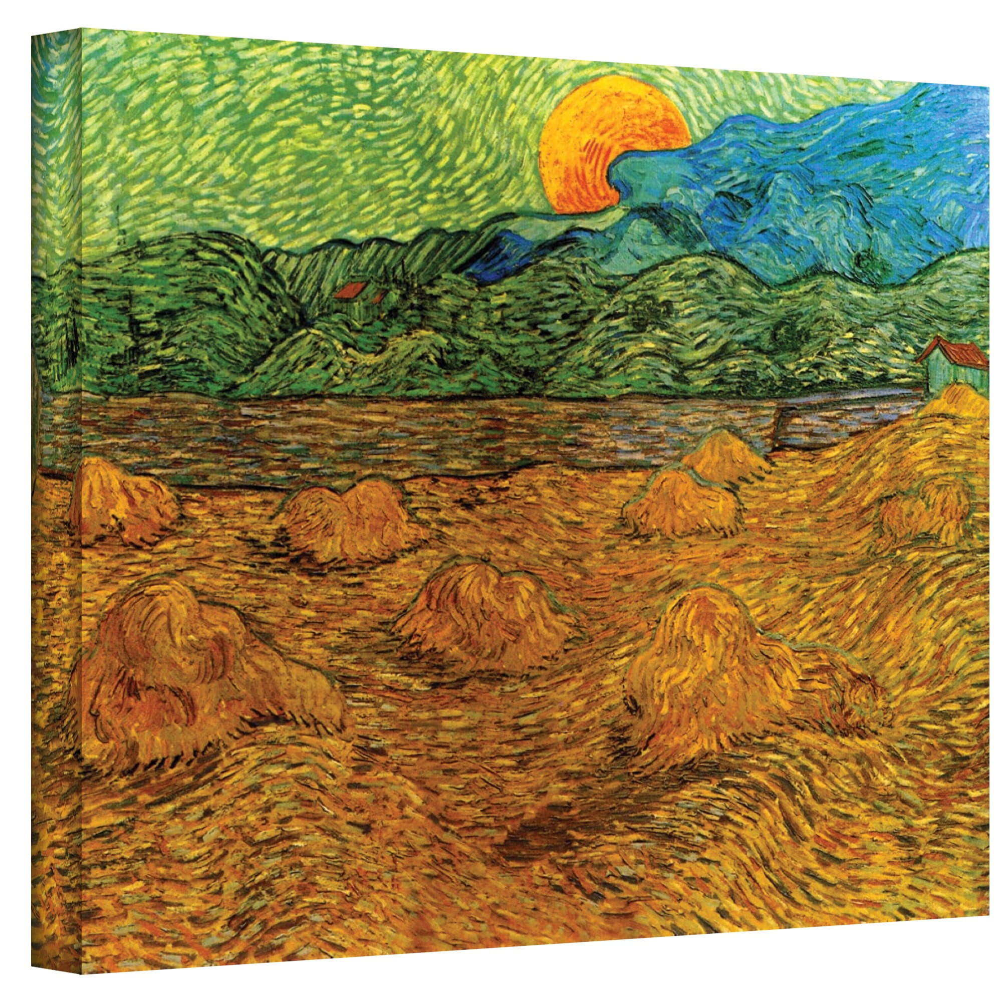 Vangogh "Evening Landscape With Rising Moon" Wrapped Canvas Art