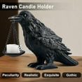thumbnail image 4 of Gothic Crow Lamp with Tealight Candle Holder Resin Raven Decor Statue Gothic Home Decor for Bedroom Unique Goth Gifts Wearing Silver, 4 of 5