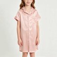 thumbnail image 2 of Bovxnpu Girls Boys Outfits Set Girls Summer Thin Ice Silk Short Sleeve Robe Gown Loungewear Tops, 2 of 8