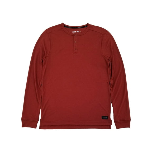 MSX By Michael Strahan Mens Red Premium Mesh Long Sleeve Henley Shirt S