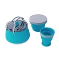 thumbnail image 2 of Hervidor de agua plegable para acampar, tetera de silicona, olla portátil para cocinar en campamentos, hervidor de viaje con tazón y taza para Azul, 2 of 8