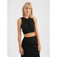 thumbnail image 2 of 2 Pieces: Crew Neck Ruched Crop Top & High Waist Slit Maxi Skirt, 2 of 5