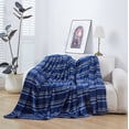 thumbnail image 5 of CHAPS PRINTED STRIPE PLUSH BLANKET, 90 X 90, 5 of 5