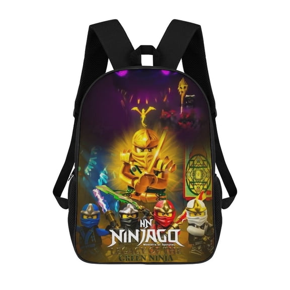 17 Inch Casual Shoulder Bookbag, Ninjago Backpack Knapsack Travel Bag Outdoor Hiking Hiking