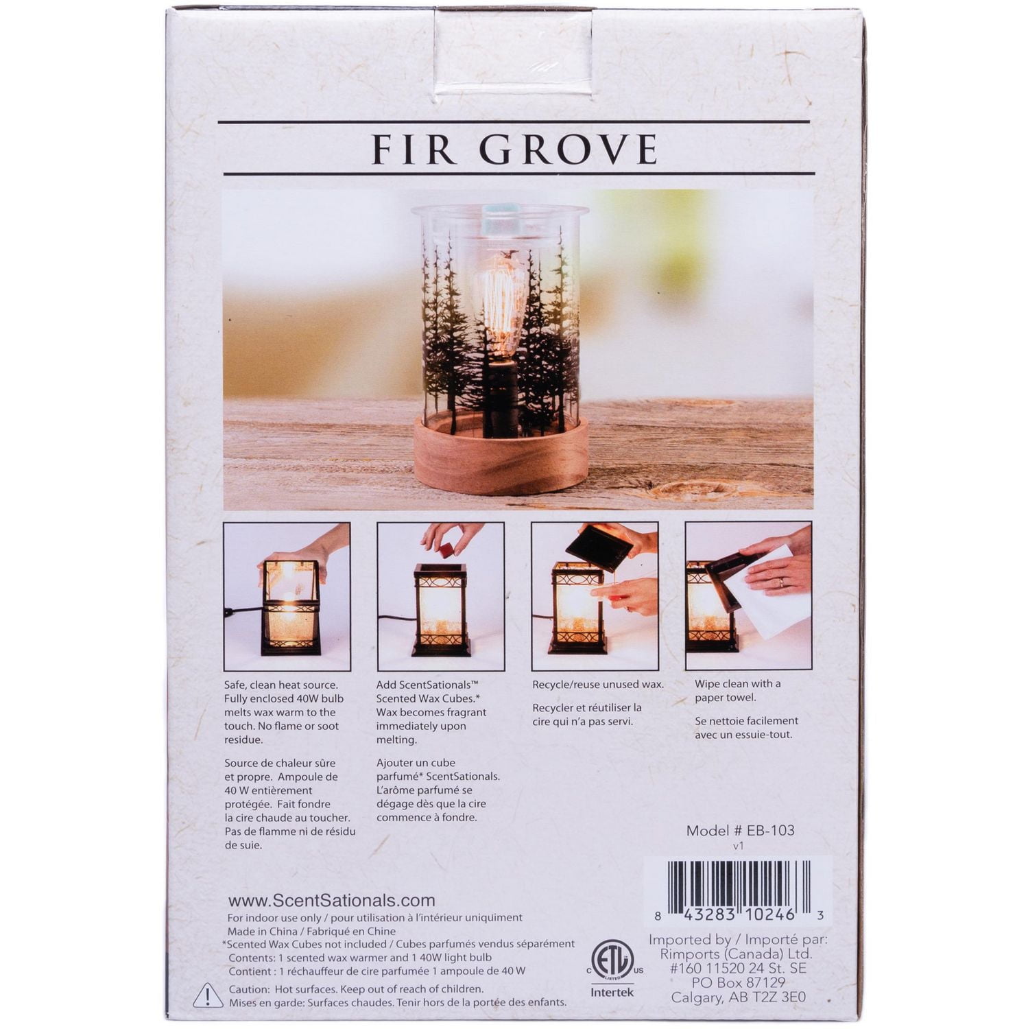 ScentSationals Edison Warmer - Fir Grove, Edison Warmer 40 Watt Bulb