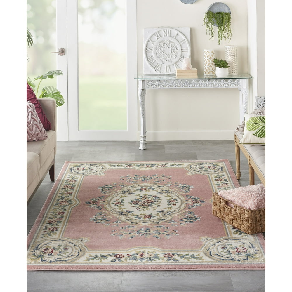 Nourison Aubusson Floral Pink Area Rug