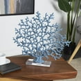 thumbnail image 2 of 17" x 16" Blue Resin Coral Sculpture with Clear Resin Base, by DecMode, 2 of 7