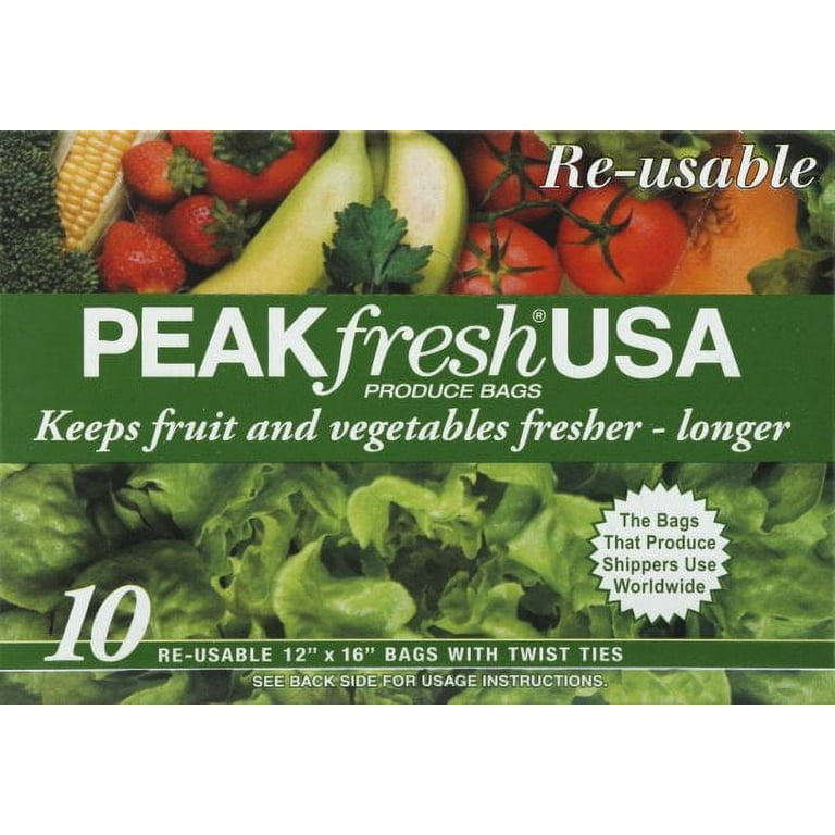 Ganzerla & Associates, PeakFresh Re-usable Produce Bags, 10 bags