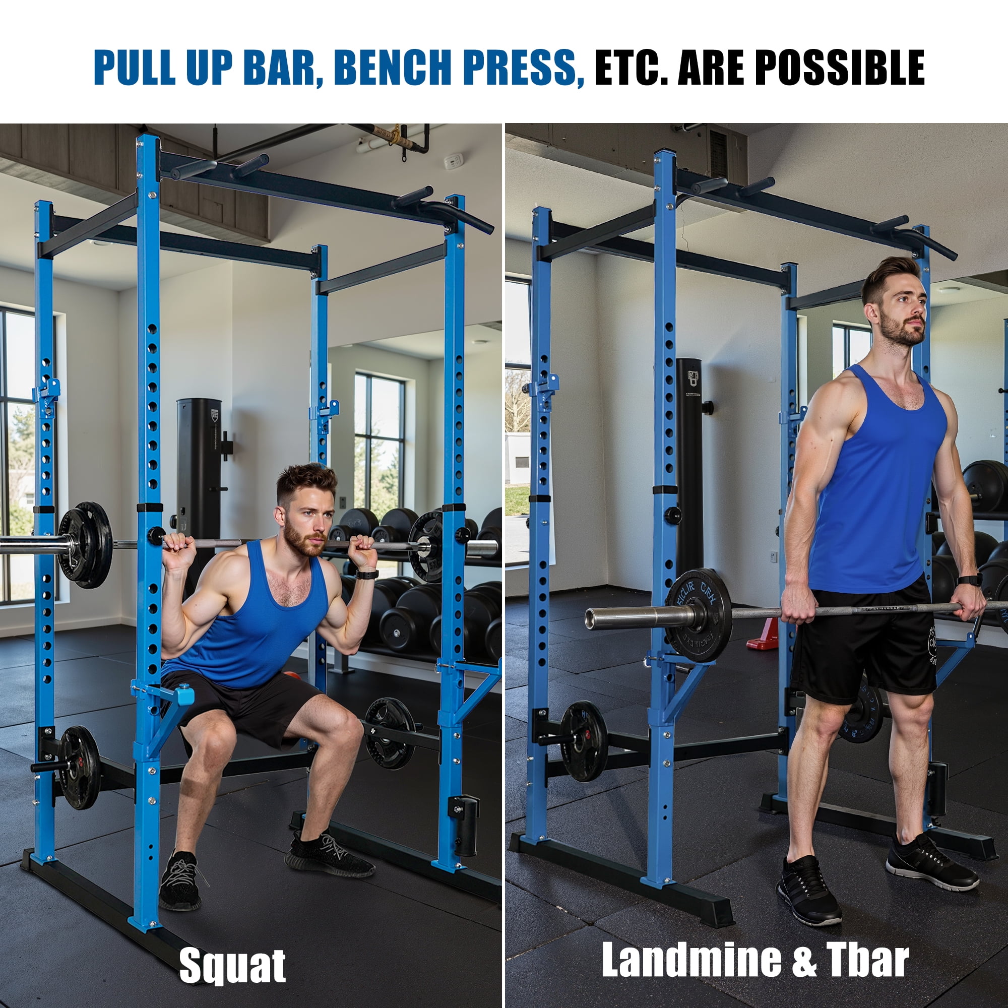 Primy 1000lb Capacity Power Rack, Rack Cage for Weight Training, Adjustable Squat Stand Rack for Home Gym Equipment, Lifting Cage