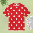thumbnail image 4 of Red Polka Dots-1 Women's Short Sleeve Tops Casual Blouses T Shirt, 4 of 6