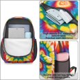 thumbnail image 4 of Red and Yellow Tie Dye Pattern 17" School Backpacks for Teens,Waterproof Oxford Fabric,S-Shape Padded Straps for School,Travel,Hiking,Camping, 4 of 6