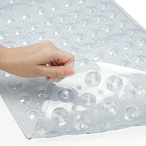 GPED Bathtub Mats for Shower Tub, Non Slip 27.6 x 15 Inch Bath Mat with Drain Holes and Suction Cups, Machine Washable BathMat for Bathtub Floor Liner Mats with Suction Cups and Drain Holes, Clear