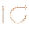 thumbnail image 2 of ANGARA Natural Diamond Twisted Wire Hoop Earrings in 14K Rose Gold for Women (Size-1mm| Color-H| Clarity-SI2) | April Birthstone, Anniversary, Jewelry Gift for Women | Natural Diamond Earrings, 2 of 8
