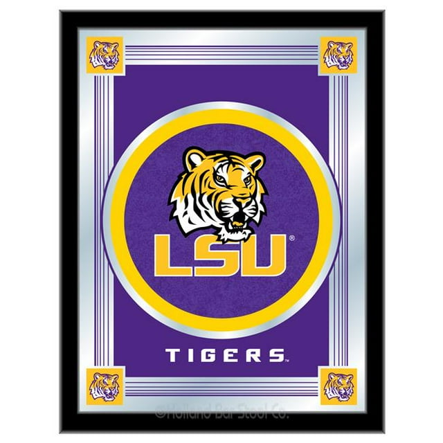 Holland Bar Stool MLogoLaStUn Louisiana State 17 x 22 in. University Logo Mirror