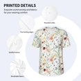 thumbnail image 3 of Zufioo Wildflower Watercolor Print Men's Baseball Short Sleeve, Moisture Wicking Button-Down Hip Hop Tee-Small, 3 of 7