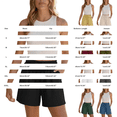 thumbnail image 4 of iHPH7 Cotton Linen Shorts for Women Drawstring Elastic Waist Summer Beach Vacation Shorts with Pockets Gray L, 4 of 9