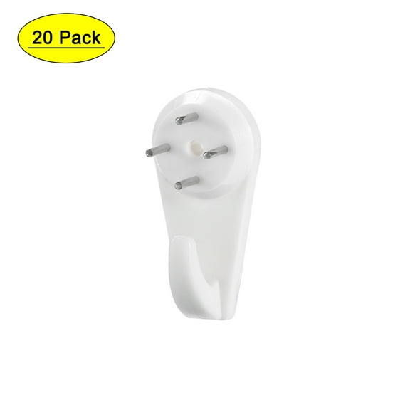 Uxcell 30lbs Hardwall Hanger 50x21mm Non-mark Photo Frame Hooks 20Pack