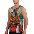 thumbnail image 2 of Susaid Meditating French Bulldog Print Men's Sleeveless Workout Running Tank Top Dry Fit Athletic Gym Sports Swim Beach Muscle Bodybuilding Shirts-Large, 2 of 7