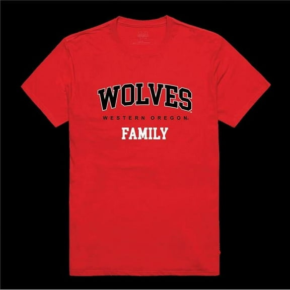 W Republic 571-406-RED-05 Western Oregon University Wolves Family T-Shirt, Red - 2XL