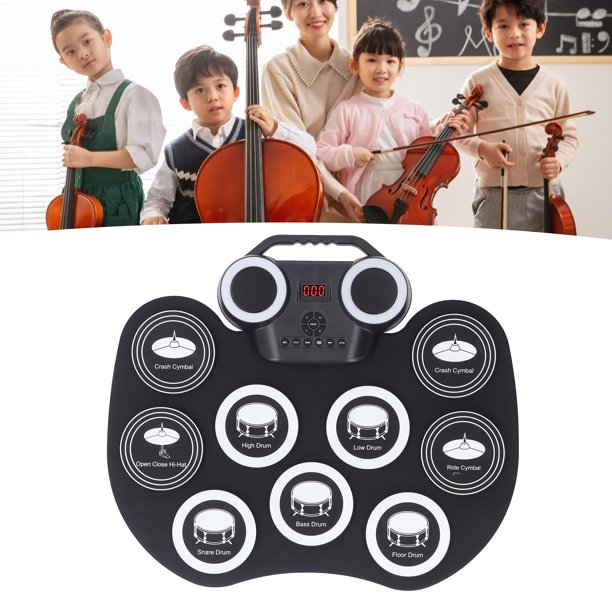 Tambor Enrollable Electrónico, Baquetas, Juego De Práctica De Batería Electrónica Portátil Para Niños En El Hogar