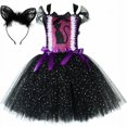 thumbnail image 3 of Disfraz de gato negro con purpurina para niñas, vestido de tul con tutú elegante para fiesta de cumpleaños de carnaval, disfraces de gatitos y animales para Halloween para niños pequeños, 3 of 5
