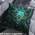 thumbnail image 6 of Feelyou Neon Skeleton Child Fabric by the Yard 1 Yard, Cyan Lightning Sewing Fabric, Gothic Halloween Style Home Decor Fabric by the Yard, Breathable Home Decor, 6 of 6