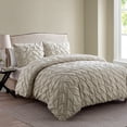 thumbnail image 2 of VCNY Home Madison 3-Piece Taupe Pintuck Polyester Duvet Cover Set, King, 2 of 4