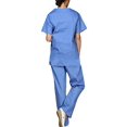 thumbnail image 3 of Hauts et Pantalons de Gommage Col en V Manches Courtes Uniforme Médical Robe Chirurgicale, 3 of 7