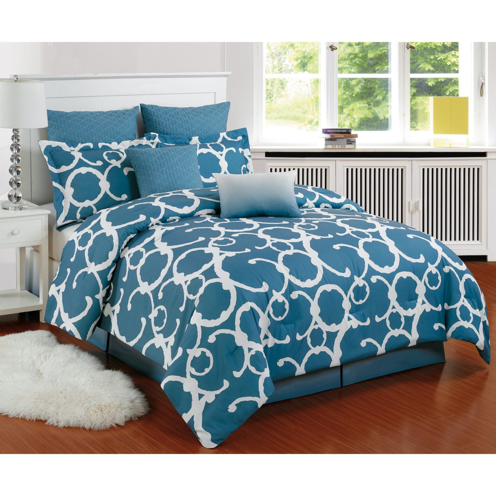 Blue-Light-Grey Duck River Textiles Samantha Comforter Set Twin 