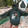 thumbnail image 2 of SONXAHE Women's Back-Wave-Print Hoodie Oversized-Fit Hoodies Beach Vacation Hooded Sweatshirt, 2 of 5