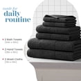 thumbnail image 2 of Martex Expression Air Sculpted 6-Piece Towel Set, Washed Black, 2 of 8