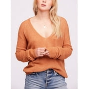 Free People Womens Gossamer Pullover Sweater, Brown, Small